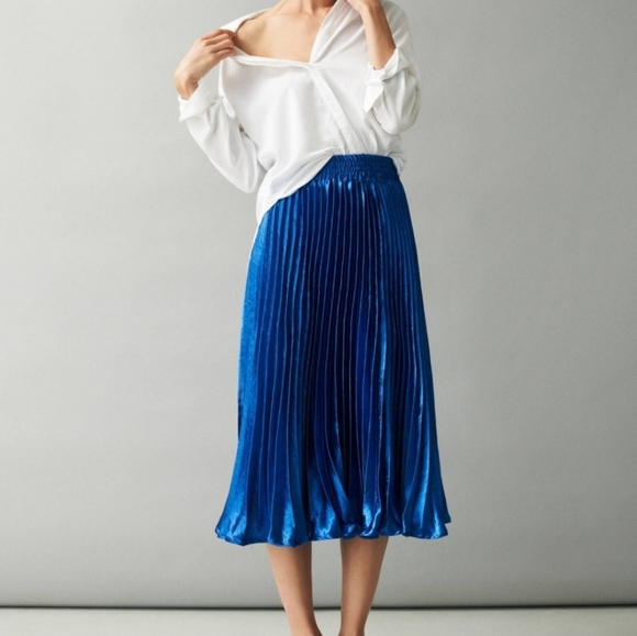 Anthropologie Dresses & Skirts - Anthropologie | Gemma sapphire pleated midi skirt